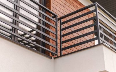 Modern Residential Balcony Closeup Photo. Architecture Theme.